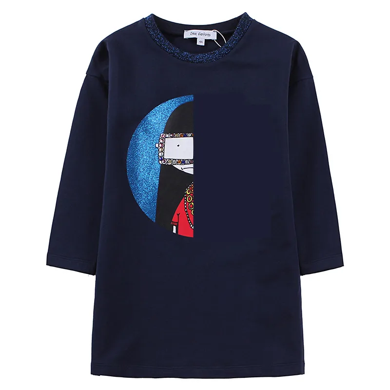 

Adult and girl's Long sleeve cotton casual t-shirt Student's printed T-shirt kids