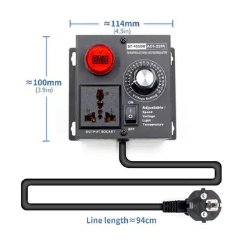 

EU Plug AC 220V 4000W SCR Electronic Voltage Regulator Temperature Motor FAN Speed Controller Dimmer Electric tool Adjustable