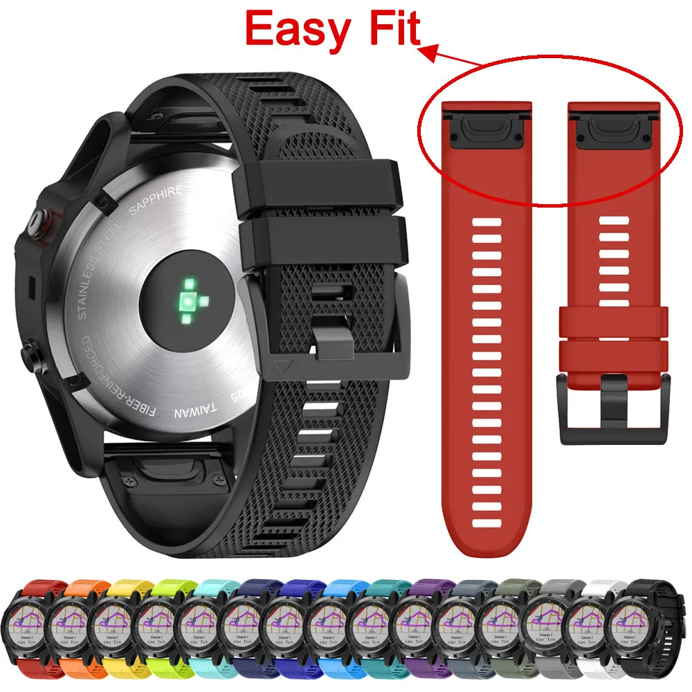 

Sports Silicone Bracelet For Garmin Fenix 5X Plus Watch Bands Replacement Silicone Quick Release Easy Fit Wirstband l1018#0