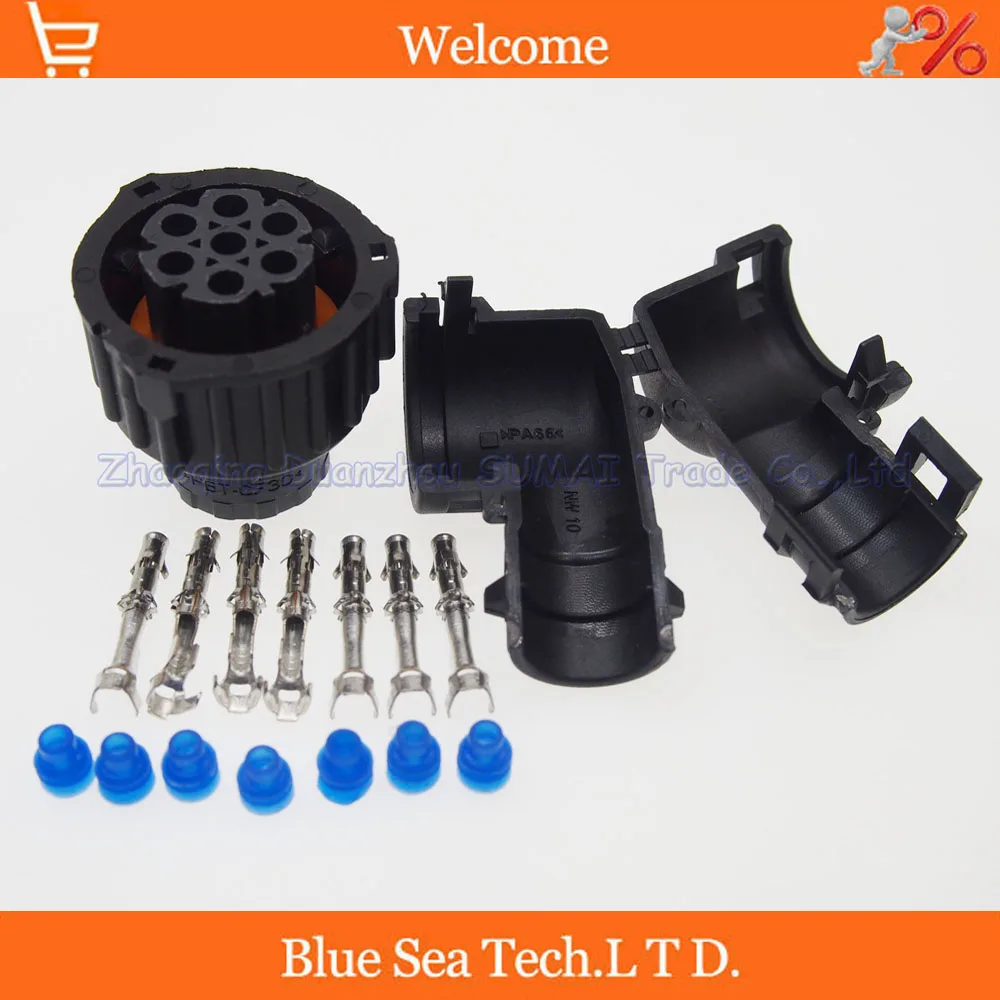

30 sets 7 Pin AMP 967650-1 female Auto Sensor plug with cable Sheath for Tyco,Waterproof IP67/69,temp resistance