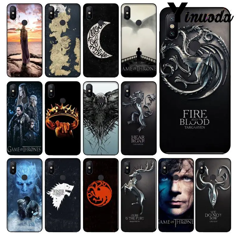 

Yinuoda Game ofThrones TPU Soft Silicone Phone Case Cover for Xiaomi Mi Note 3 6 8 8SE MIX 2 2S Redmi 5 Plus Note 5