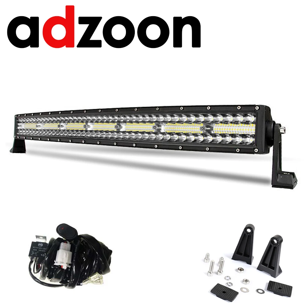 

ADZOON 32 inch Triplr Rows Off Road LED Light Bar 7D 480W Combo Flood Spot Beam 12V 24V for Car Trucks UAZ ATV Work Bar Light