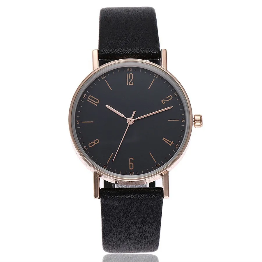

High Quality Women Rose Gold Watches Top Brand Luxury Leather Strap Quartz Watch For Women's Dress Wristwatches Female Clock