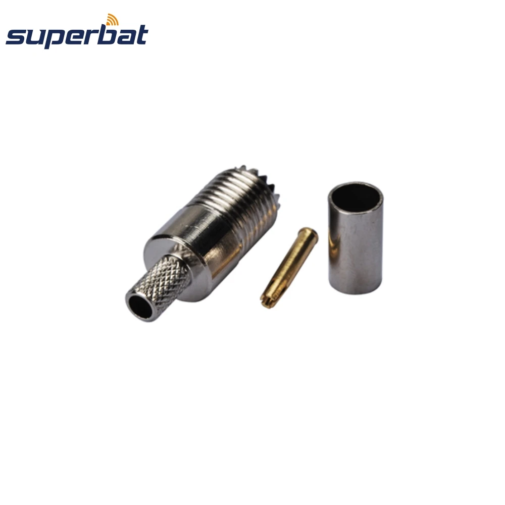 Superbat 10pcs Mini-UHF Crimp Female RF Coaxial Connector for RG58 RG400 RG142 LMR195 Cable - Coaxial Connectors