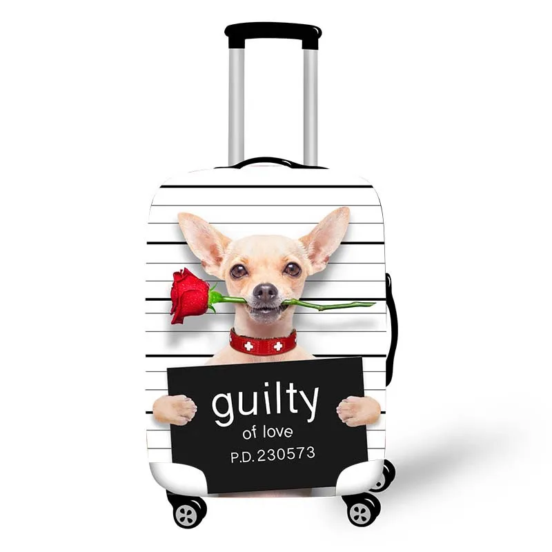 Забавный Чехол для багажа с надписью Bad Guilty Dog, аксессуары для путешествий, эластичный чехол для костюма, защитный чехол, пылезащитный чехол, чехлы для 18-28 дюймов - Цвет: pxtdog04