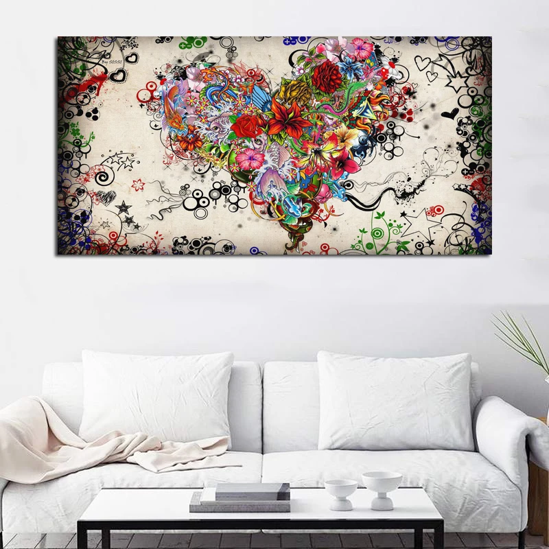 

hearts Flowers Painting Yellow Tulips in The Sun Canvas Painting HD Prints Wall Art for Living Room Office Decoration