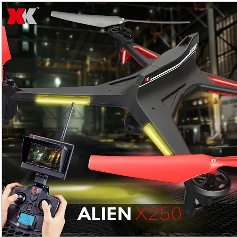 Квадрокоптер XK X250 FPV Verion с камерой 720P и монитором 4-канальный 6-осевой