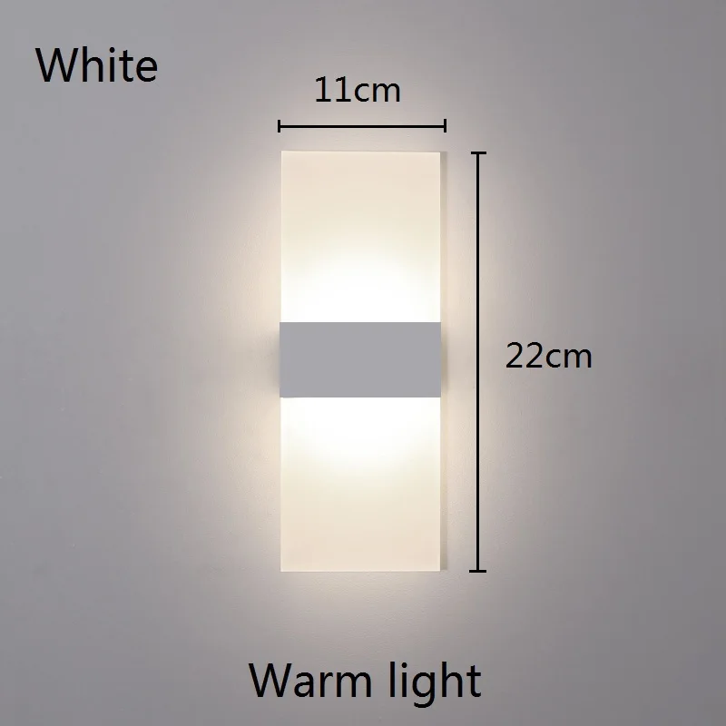 Светодиодный настенный светильник современный акриловый настенный светильник алюминиевый Гостиная Спальня Ванная комната туалетное зеркало со светодиодной подсветкой ночной промышленных Apliques де сравнению - Цвет абажура: 22cm W Warm