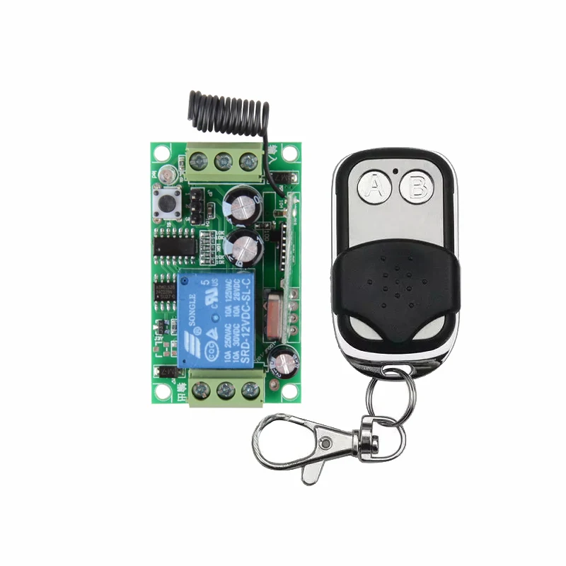 

DC 12V 1 CH Light Lamp Remote Switch Remote ON OFF Lighting Switch Receiver Transmitter 1CH Relay Digital Switch 315/433.92MHZ