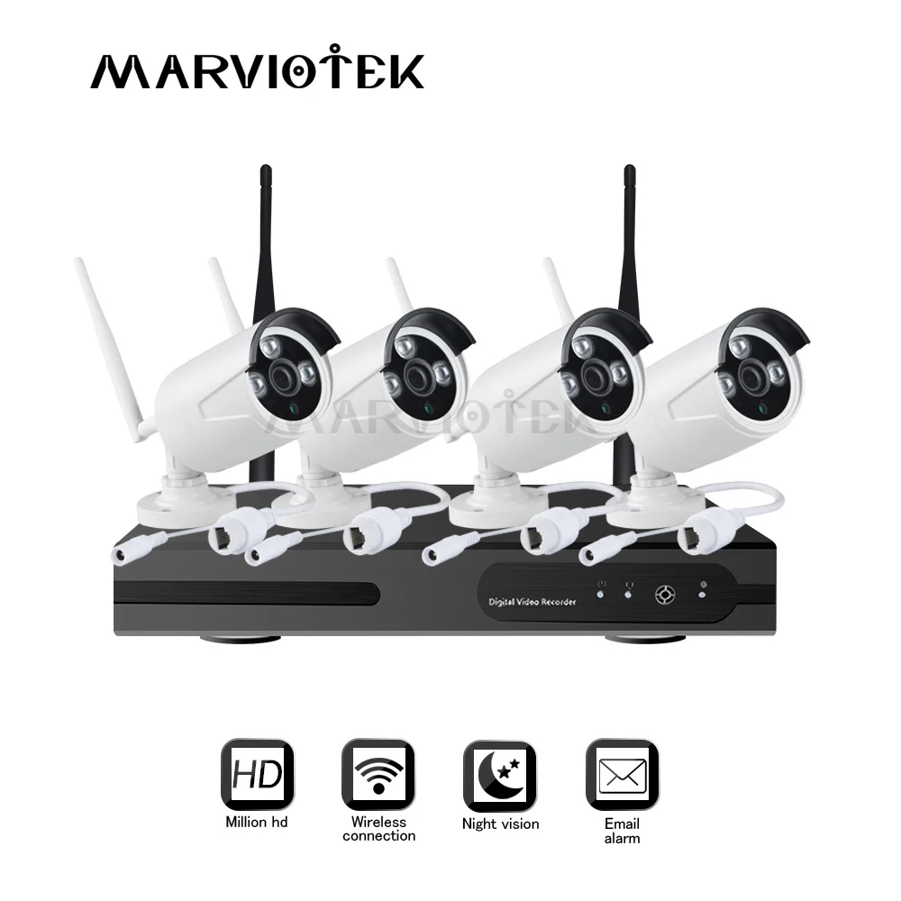 4CH CCTV камера системы Wi fi ИК Открытый Водонепроницаемый 1080P IP камера Wi fi NVR комплект беспроводной P2P системы видеонаблюдения