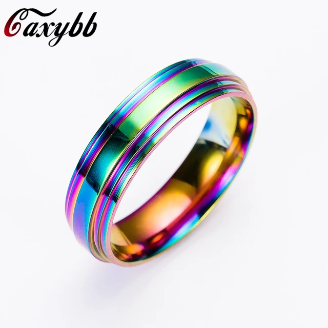 High Quality Rainbow Stainless Steel Ring for Women/Men Fashion Jewelry Accessor High Quality Rainbow Stainless Steel Ring for Women/Men Fashion Jewelry Accessor