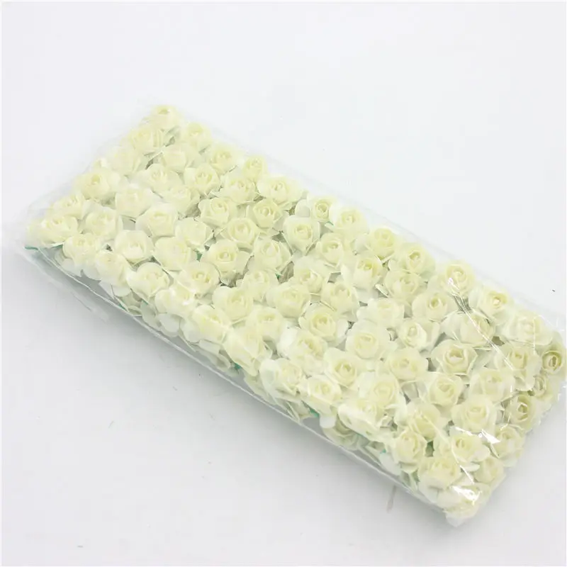 144 шт./лот 1,8 см мини бумажный цветок Роза свадебное оформление букета цветок для DIY скрапбукинга бумажные цветы