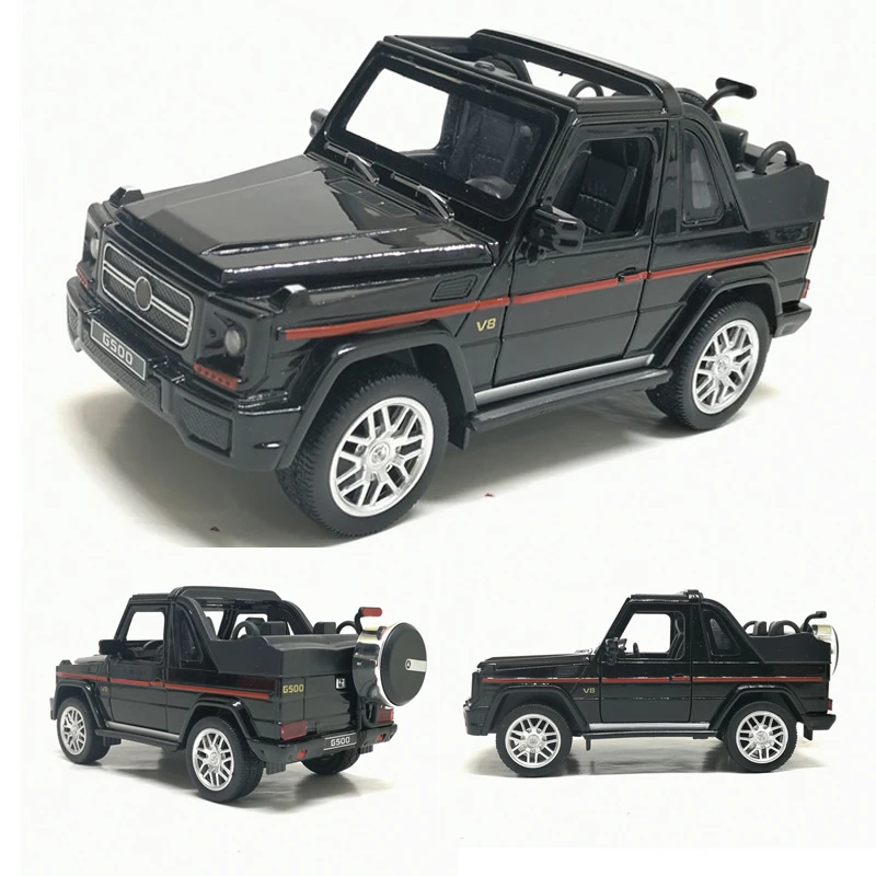 

High simulation 1/32 4x4 G500 Convertible Off-Road Alloy Car Model Pull Back Sound Light Car Children Toy Car Free Shipping