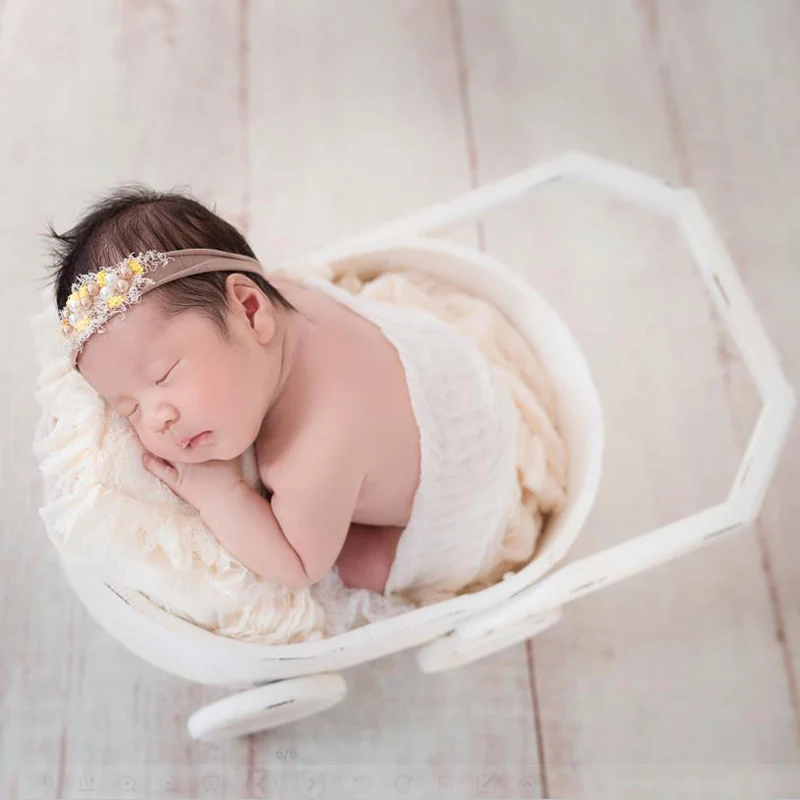 wooden basket for baby photoshoot