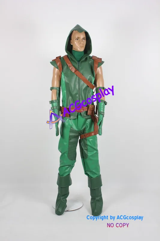 Green Arrow Cosplay Costume from DC comic whole set include belts and bags and boots covers