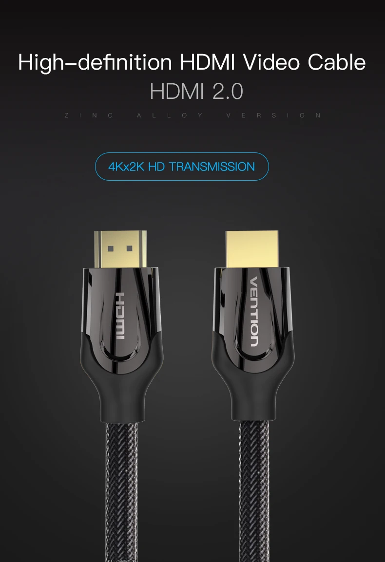 Vention hdmi-кабель HDMI в HDMI 2,0 кабель 4K для проектора Xiaomi Zend переключатель PS4 tv Box xbox 360 3 м 15 м кабель лидер продаж