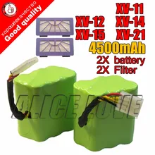NEW 2* battery+ 2* Filter 4500mAh 7.2V for Neato XV-21 XV-11 XV-15 XV-14 XV-24 XV-12 pro robot robotic vacuum cleaner accessory