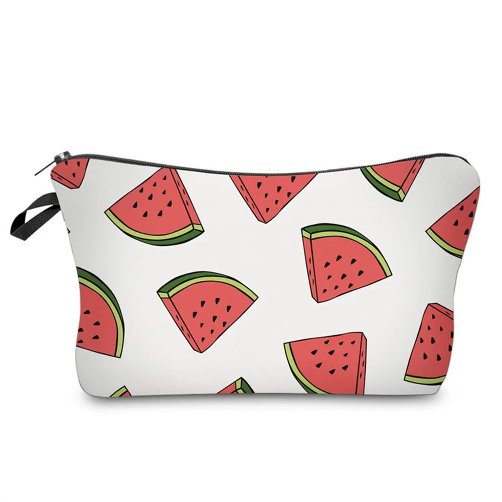 

Fashion Lady Organizer Pouch Storage Makeup Bag Gifts Women Female Zipped Cute Watermelon Printing Travel Cosmetics Bags Popular
