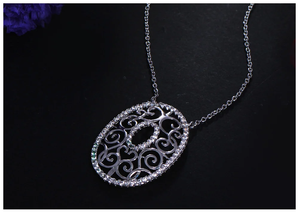 Waliicorners Deluxe Rhodium Color Chain Necklace for Women Spiral Heart Oval Pendant Costume Jewels Collier Bijoux Collana 9 HTB1uH vBNuTBuNkHFNRq6A9qpXa8