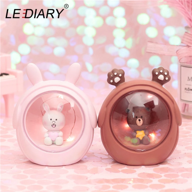 LEDIARY ins хит Светодиодные ночные светильники из смолы милые животные хомяк