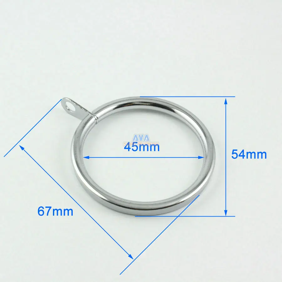 10 Pieces 45mm Chrome Plated Curtain Rings Curtain Sliding Hook Rings