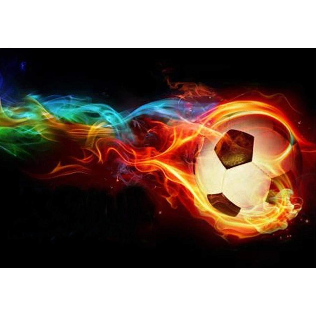 

DIY Full drilling Diamond Embroidery Football Landscape Fire football Round drill Cross Stitch diamond painting love gift