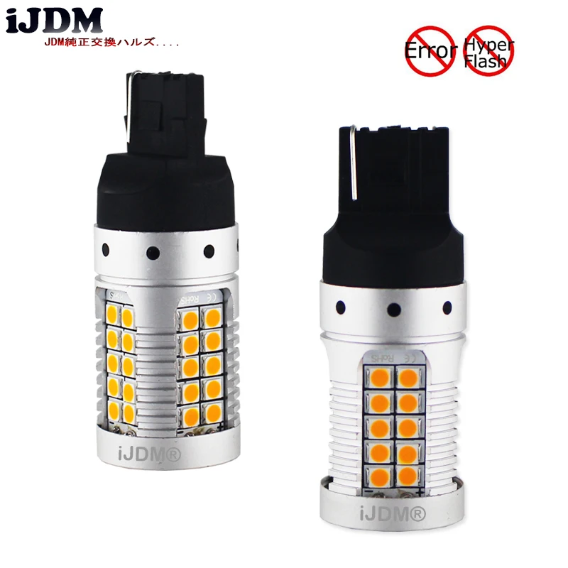 Светодиодный фонарь iJDM для автомобиля 7440 светодиодный без Hyper Flash желтый 48 smd 3030 T20