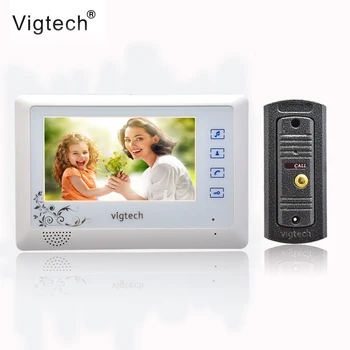 

Vigtech7`` video intercom video doorphone speakerphone intercom system white monitor outdoor with waterproof & IR camera