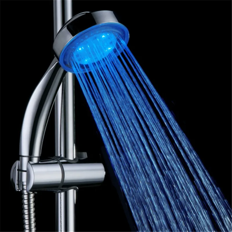 

ABS Plastic Chrome and Multifunctional blue Color Changing LED Hand Shower Head China with color box 8008-A14