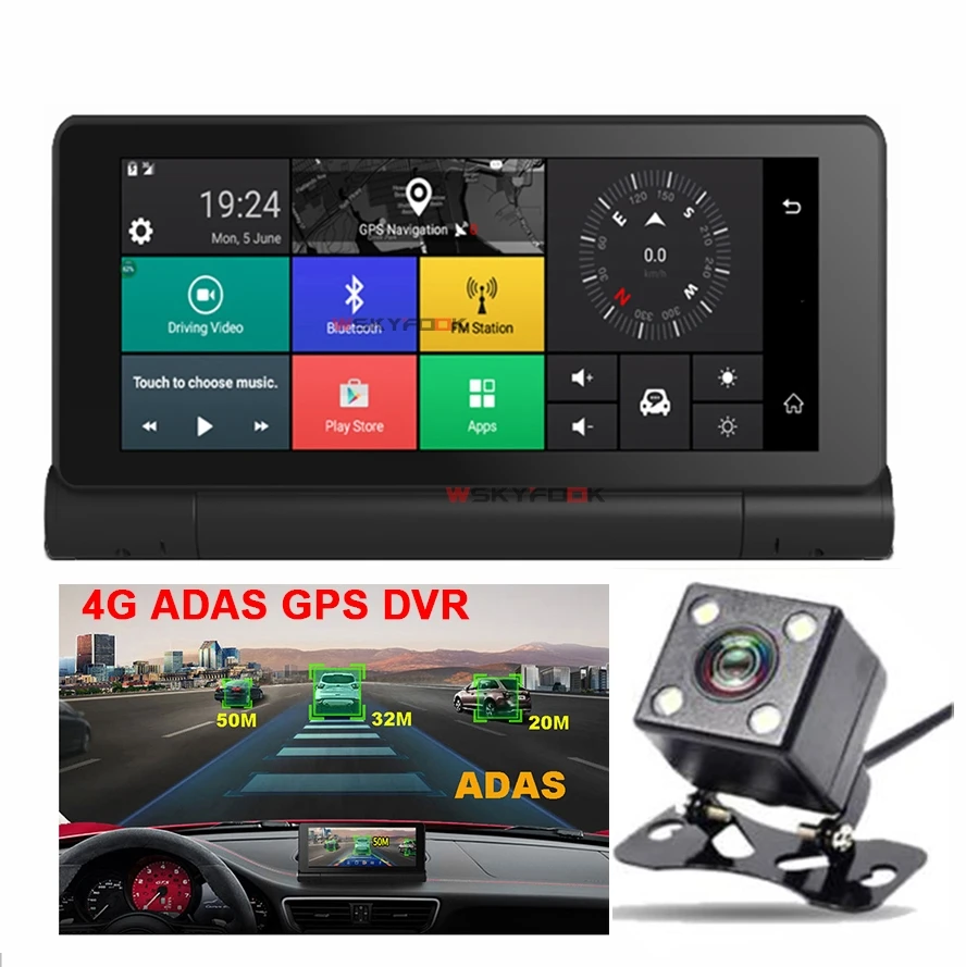 6 86 INCH 4G ADAS Car DVR font b Camera b font Android 5 1 GPS