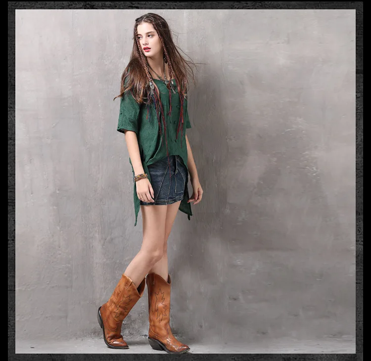Loose Asymmetrical Half Sleeve Tshirt  (6)