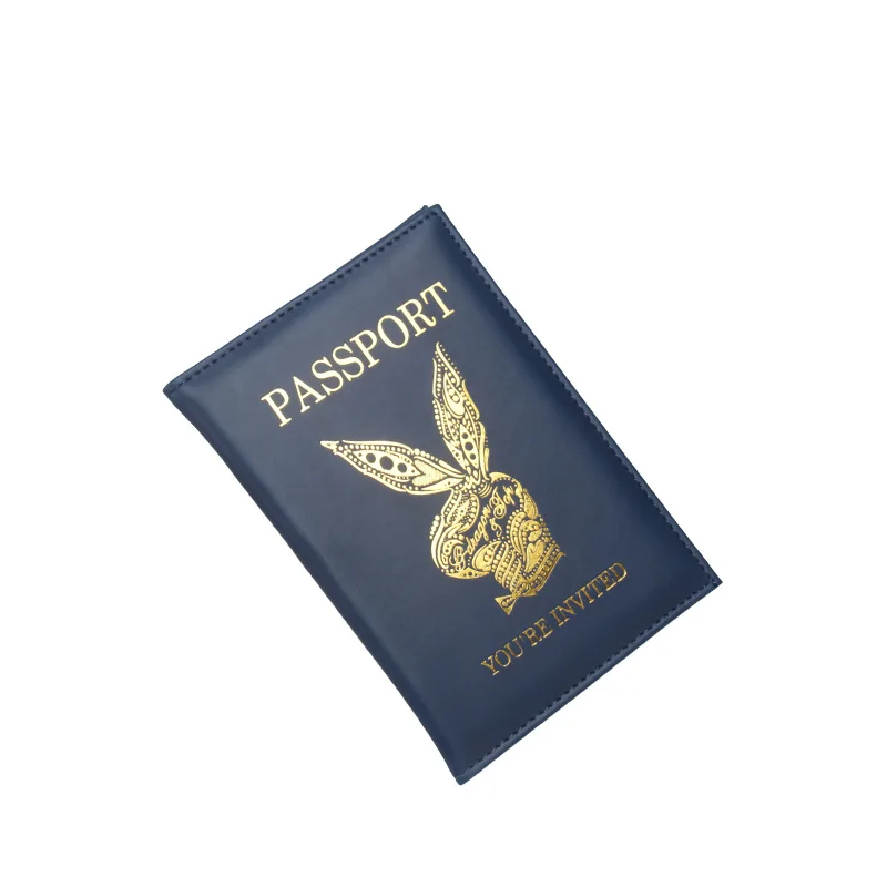 Горячая ПУ& Обложка для паспорта из ПВХ Обложка ID Чехол для кредитной карты сумки папка для путешествий-Питер Кролик шаблон - Цвет: Синий