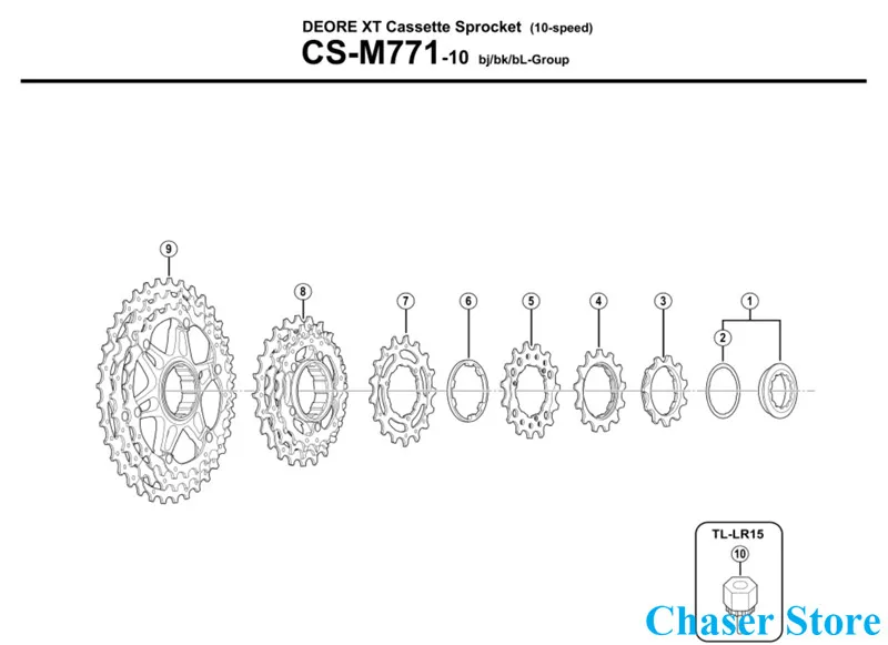 XT CS-M771 10 Скорость кассета зубчатые колеса блок 11/12/13/14T CS-M771