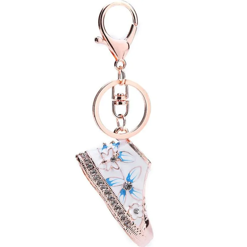 1PCS 3 Style Mini font b Sneaker b font Shoe Keychain Enamel Pendant Blue Pink Red