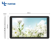 Yuntab D102 de color blanco 10.1 pulgadas tablet PC Quad Core con cámara dual, pantalla táctil 1024*600 Bluetooth4.0 5500 mAh de la batería
