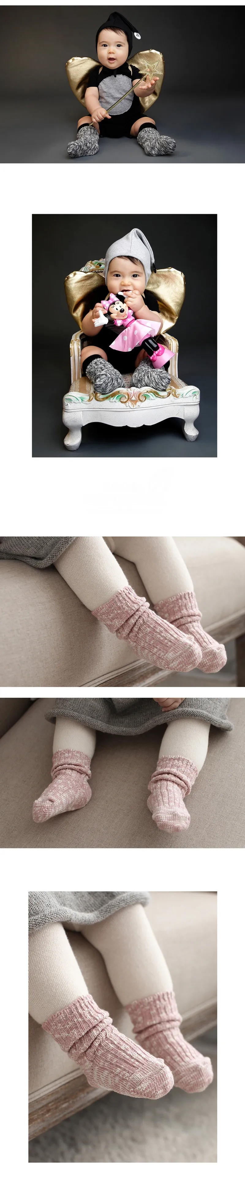 TongYouYuan/1 пара; теплые мягкие носки для новорожденных мальчиков и девочек; однотонные нескользящие носки для маленьких детей