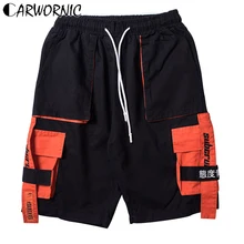 CARWORNIC шорты в уличном стиле, мужские летние шорты с несколькими карманами, мужские шорты Карго, модные повседневные мешковатые шорты в стиле хип-хоп, джоггеры