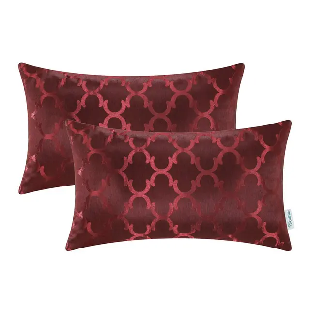 2pcs Calitime Reversible Cushion Throw Covers Pillows Shell 2pcs Calitime Reversible Cushion Throw Covers Pillows Shell Quatrefoil Accent Geometric 12 X 20