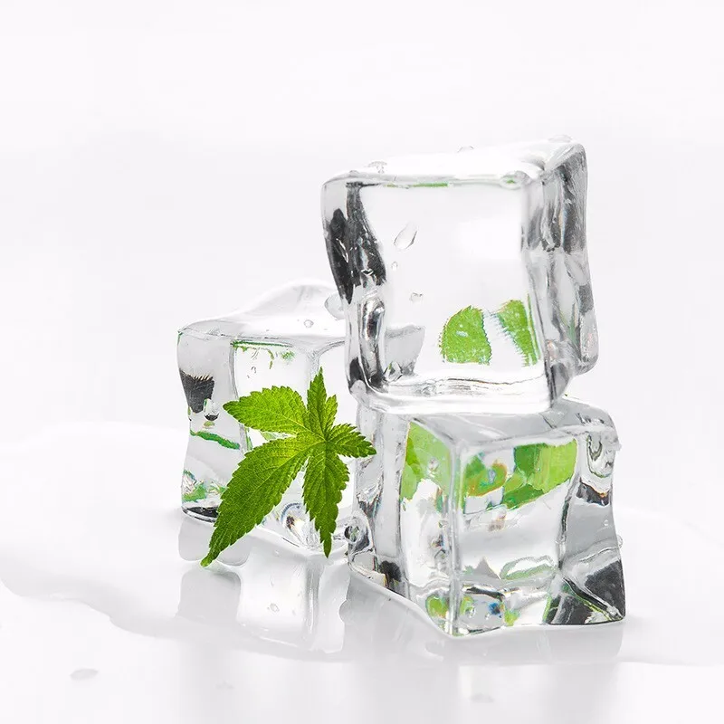 5PCS Artificial Ice Cubes Fake Clear Square Synthetic Acrylic Ice Cube