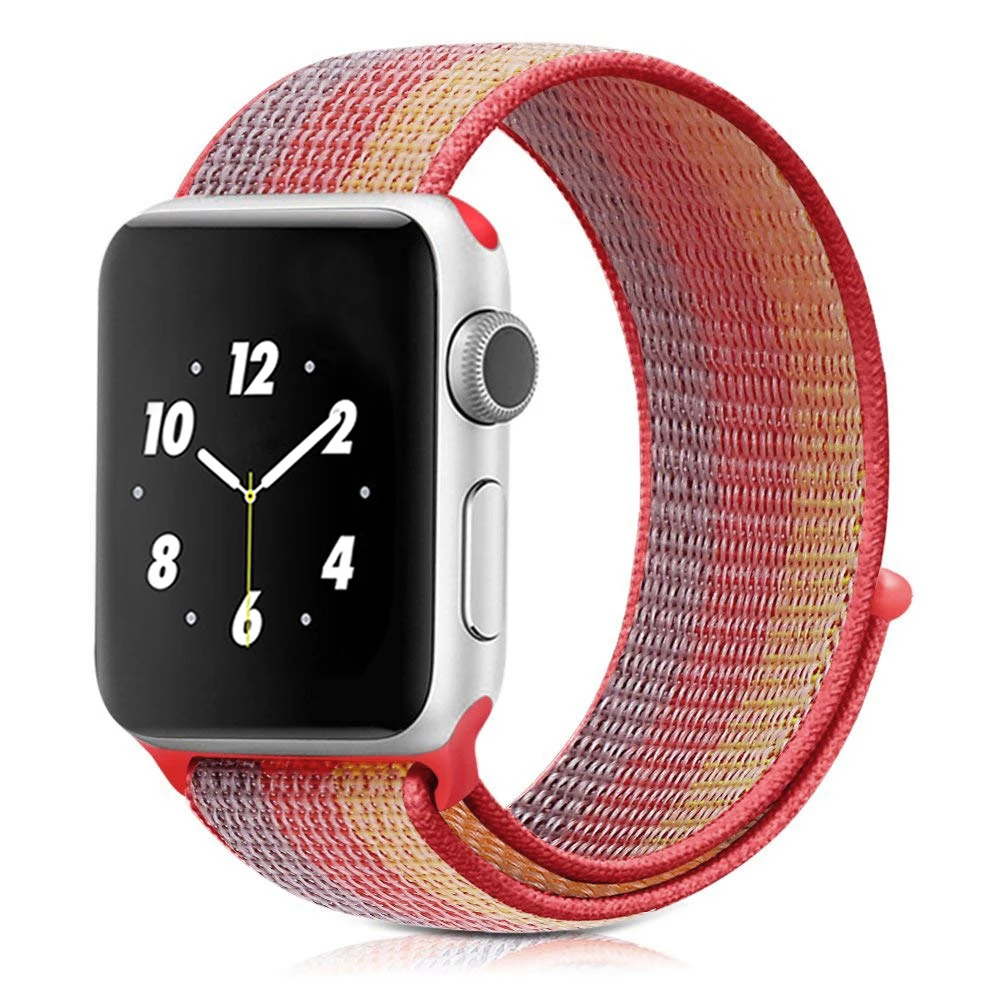 Для Apple Watch 40 мм 44 38 42 спортивный браслет ремешок нейлоновый Плетеный для iWatch серии