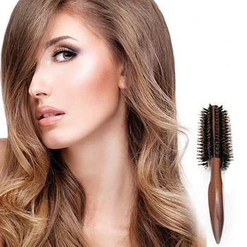 

New Professional Anti-Static Carbon Boar Bristle Brush Eliminating Frizzy Comb