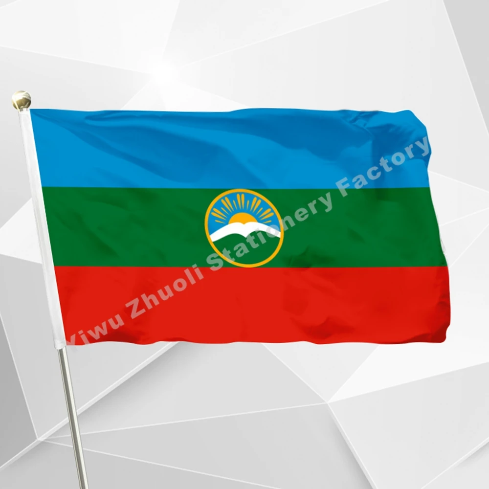 

Russia Karachay Cherkessia Flag (3x5FT) 120g 100D Polyester Double Stitched High Quality Free Shipping