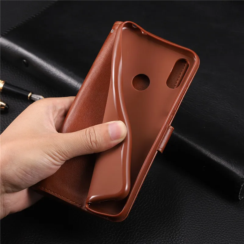 Чехол книжка для Xiaomi Redmi Note 7 мягкий чехол бумажник из искусственной кожи и ТПУ
