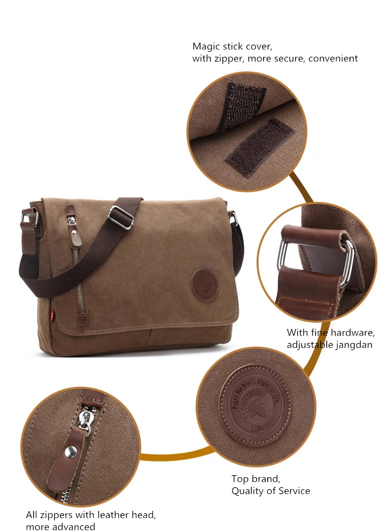 Augur 2018 Canvas Leather Crossbody Bag Men Military Army Vintage Messenger Bags Shoulder Bag Casual Travel school Bags Augur 2018 Canvas Leather Crossbody Bag Men Military Army Vintage Messenger Bags Shoulder Bag Casual Travel school Bags