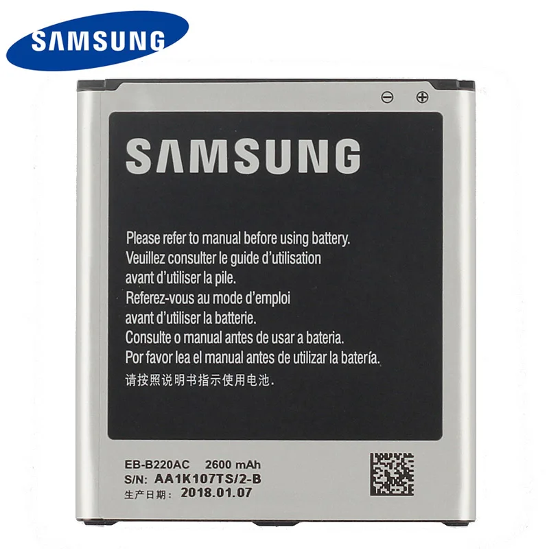 

Original Samsung EB-B220AC Battery For Samsung GALAXY Grand 2 SM-G7102 SM-G7106 G7108 G7108V Phone 2600mAh