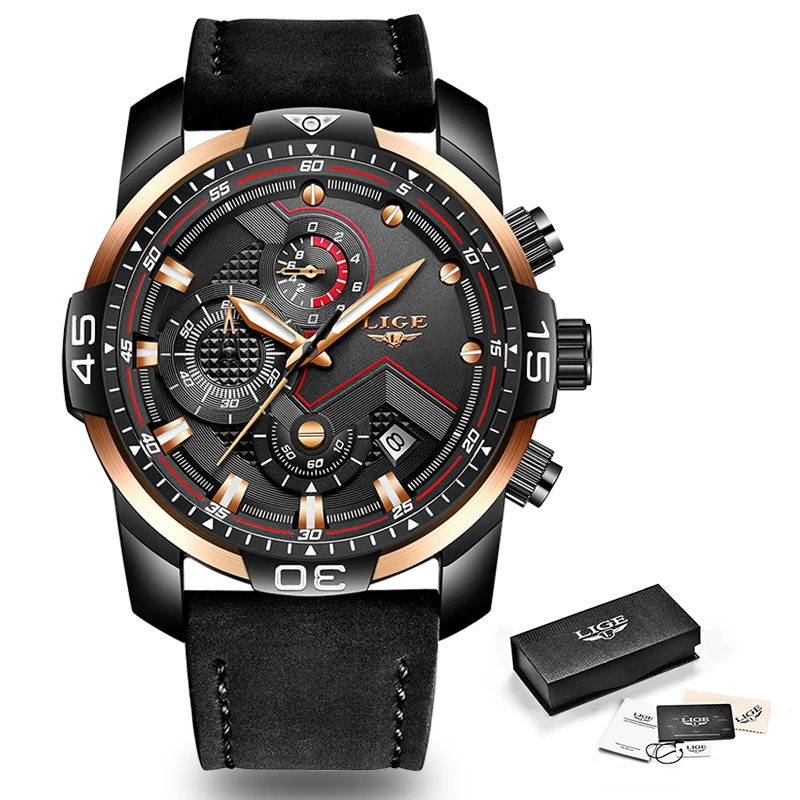 2019 LIGE Mens Watches Top Brand Luxury Military Sport Watch Men Black Leather Analog Quartz Watch Waterproof Relogio Masculino 2019 LIGE Mens Watches Top Brand Luxury Military Sport Watch Men Black Leather Analog Quartz Watch Waterproof Relogio Masculino