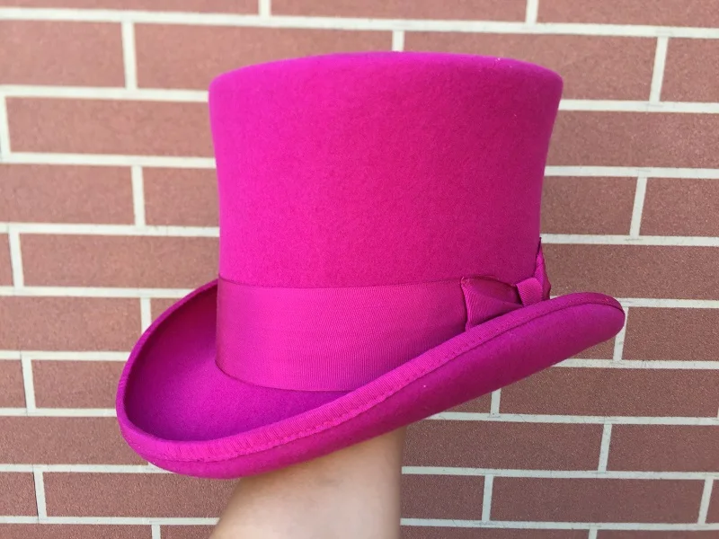 burgundy fedora hat Rose PINK Women Top Hat Victorian  Cylinder Hat Chimney Pot Steampunk Mad Hatter Hat Toppper white fedora hat