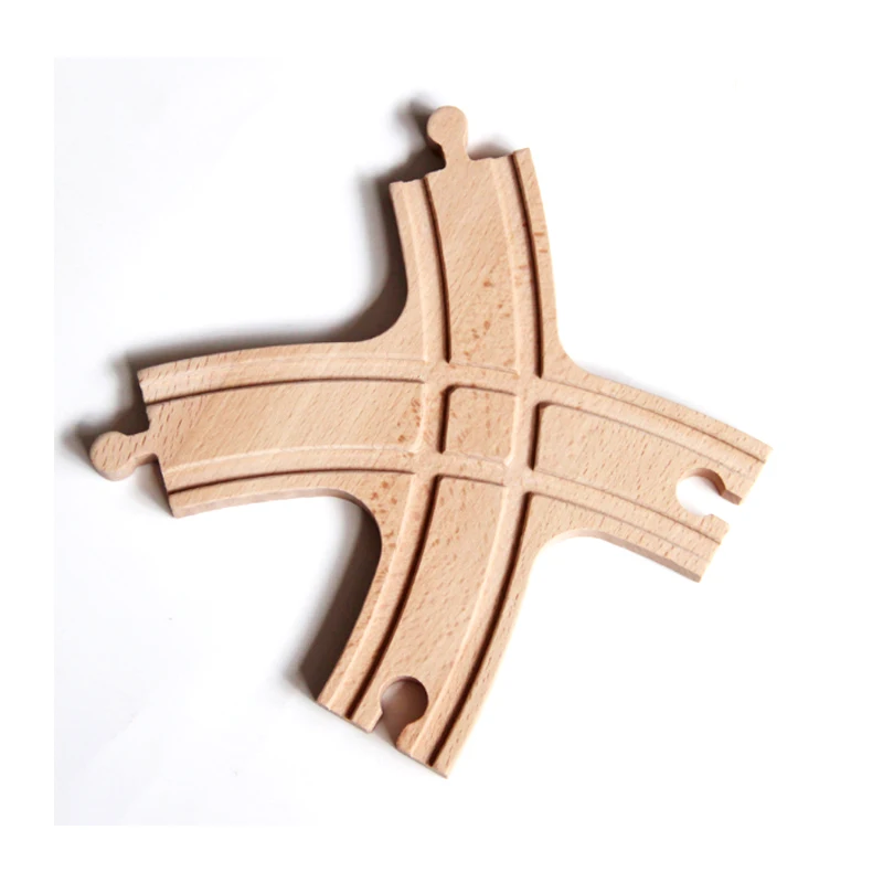 

P129 Wooden Mass Tracks Accessories, Double Curved Track, Compatible with Wooden Train Tracks, Children's Gift