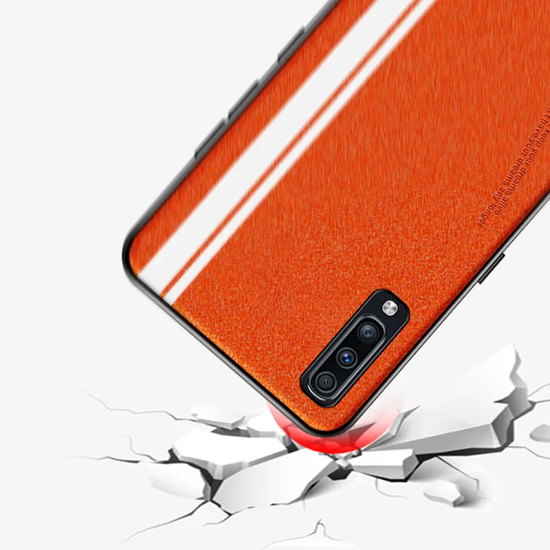 For Samsung A50 Case Sparkle Leather Silicone Soft Edge Protect Back Cover for Samsung Galaxy A30 A50 A70 Case Shockproof Cover