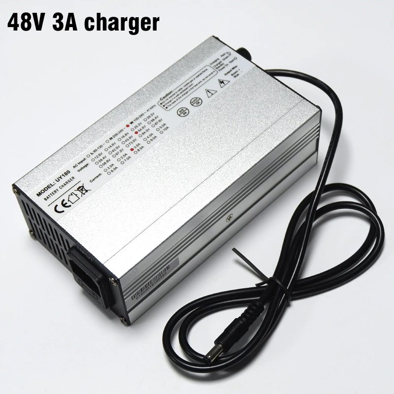 

48V 3A charger output 54.6V 3A For 13S 48V lithium battery charging Various connectors can be selected 48V3A charger